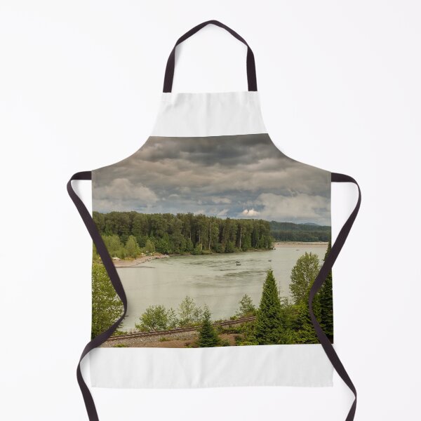 Item preview, Fishermen fishing for salmon on the Skeena River below Terrace, during a cloudy day in summer, beside the CN Railway Line. designed and sold by SnapTPhotograph.