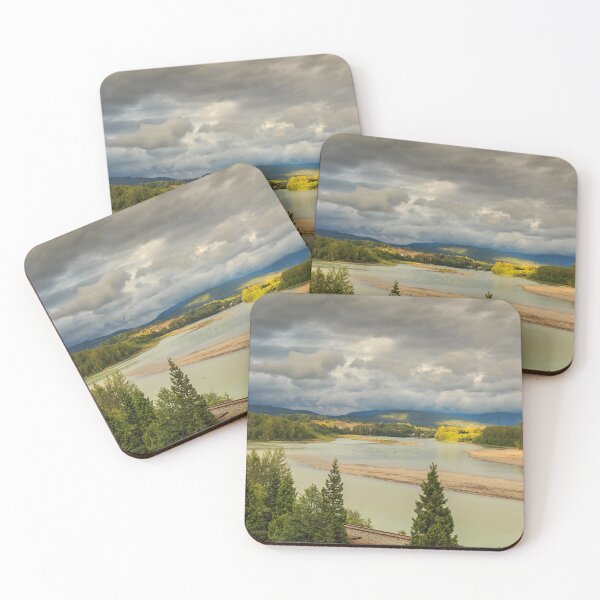 Item preview, Looking upstream on the Skeena River towards Terrace, beside the CN Railway Line. designed and sold by SnapTPhotograph.