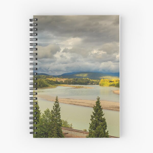 Item preview, Looking upstream on the Skeena River towards Terrace, beside the CN Railway Line. designed and sold by SnapTPhotograph.