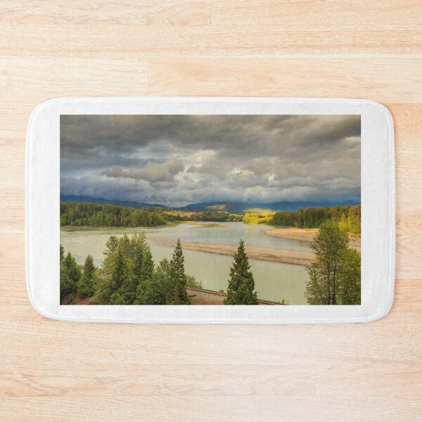 Item preview, Looking upstream on the Skeena River towards Terrace, beside the CN Railway Line. designed and sold by SnapTPhotograph.