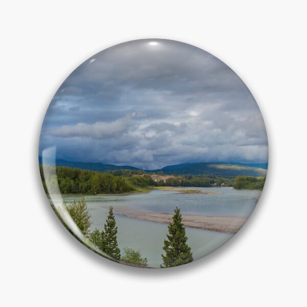 Item preview, Looking upstream on the Skeena River towards Terrace, at the Kalum River confluence, beside the CN Railway Line. designed and sold by SnapTPhotograph.