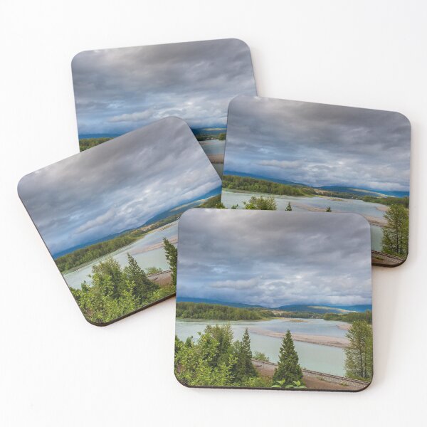 Item preview, Looking upstream on the Skeena River towards Terrace, at the Kalum River confluence, beside the CN Railway Line. designed and sold by SnapTPhotograph.