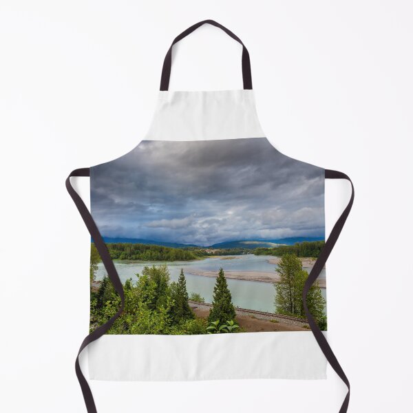 Item preview, Looking upstream on the Skeena River towards Terrace, at the Kalum River confluence, beside the CN Railway Line. designed and sold by SnapTPhotograph.