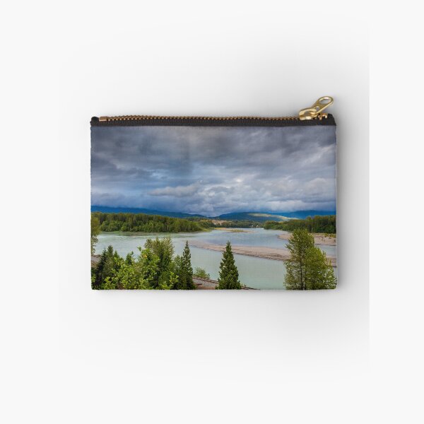 Item preview, Looking upstream on the Skeena River towards Terrace, at the Kalum River confluence, beside the CN Railway Line. designed and sold by SnapTPhotograph.