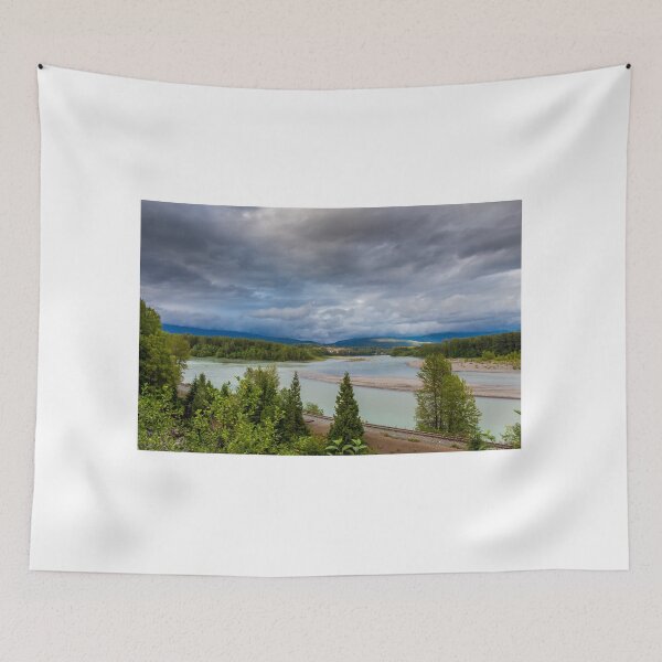 Item preview, Looking upstream on the Skeena River towards Terrace, at the Kalum River confluence, beside the CN Railway Line. designed and sold by SnapTPhotograph.