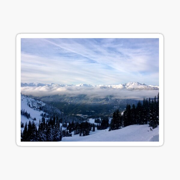 Snowy mountain landscape Sticker