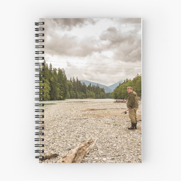 Item preview, A fisherman standing beside the upper Kalum River in British Columbia, Canada designed and sold by SnapTPhotograph.