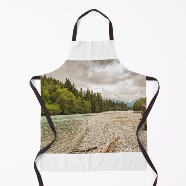 Item preview, A fisherman standing beside the upper Kalum River in British Columbia, Canada designed and sold by SnapTPhotograph.