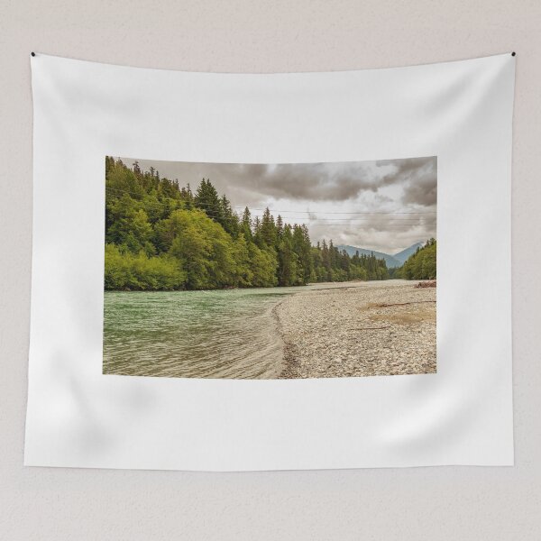 Item preview, Upper Kitimat River, glacial green river, on a cloudy summer day. designed and sold by SnapTPhotograph.