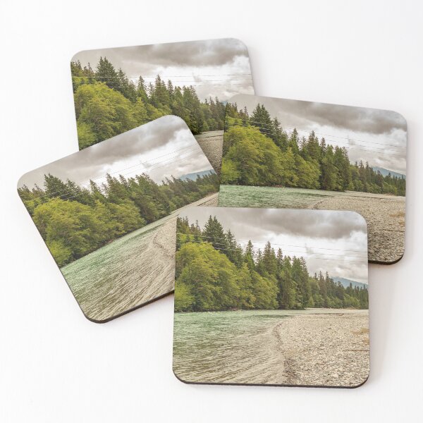 Item preview, Upper Kitimat River, glacial green river, on a cloudy summer day. designed and sold by SnapTPhotograph.