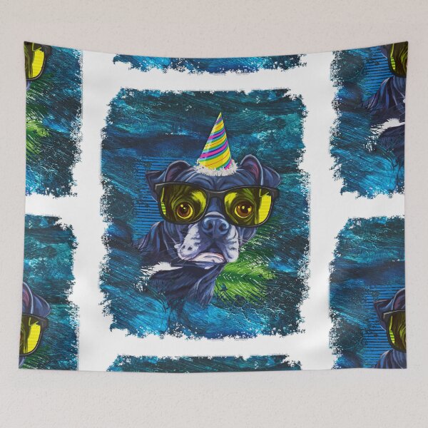 Artikelvorschau, Party Hund Zeichnung Geek Nerd Boxer - Wasserfarben entworfen und verkauft von BabyYodaSticker.