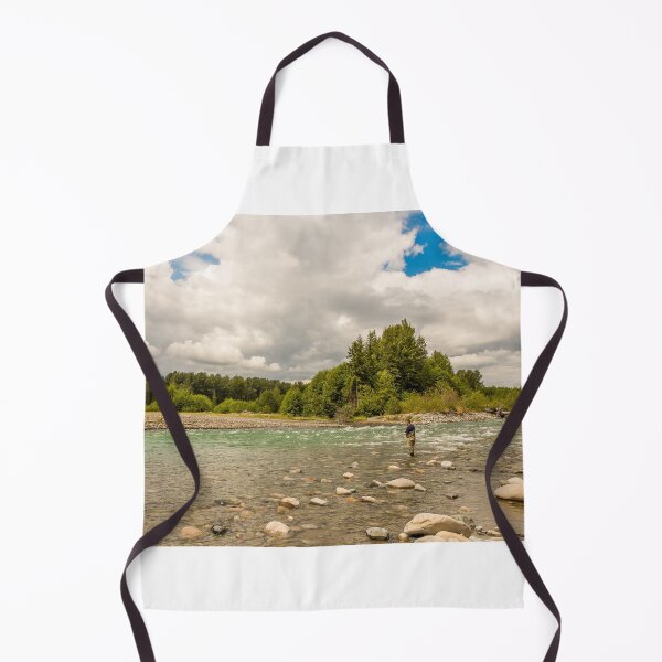 Item preview, A fly fisherman fishing the fast flowing, green glacial Kitimat River, in North West British Columbia, Canada. designed and sold by SnapTPhotograph.