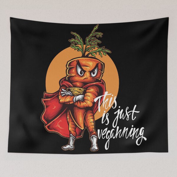 Item preview, This is Just Veganning Carrot Vegan Superhero Foodie Vegetable  designed and sold by ProjectX23.