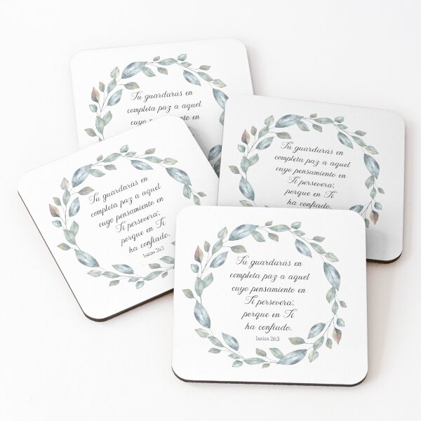 Item preview, Tu guardaras en completa paz a aquel cuyo pensamiento en ti persevera, Isaias 26:3, spanish bible verse designed and sold by latiendadearyam.