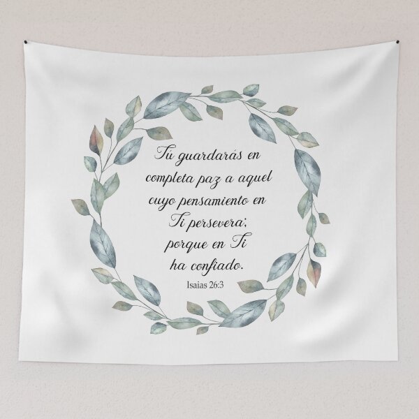 Item preview, Tu guardaras en completa paz a aquel cuyo pensamiento en ti persevera, Isaias 26:3, spanish bible verse designed and sold by latiendadearyam.