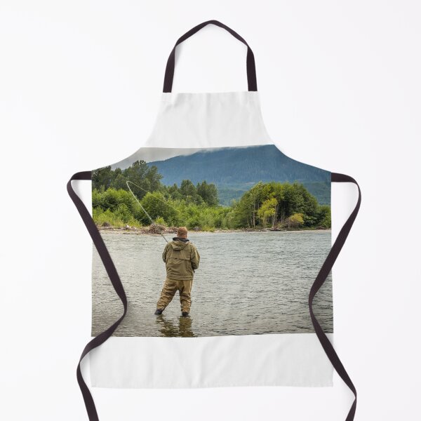 Item preview, Fisherman battling a fish with a bent rod, while wading. designed and sold by SnapTPhotograph.