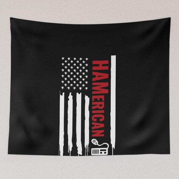 Item preview, HAMerican - Funny USA Flag Amateur Ham Radio 4th July Geek designed and sold by MarioShirtWorld.