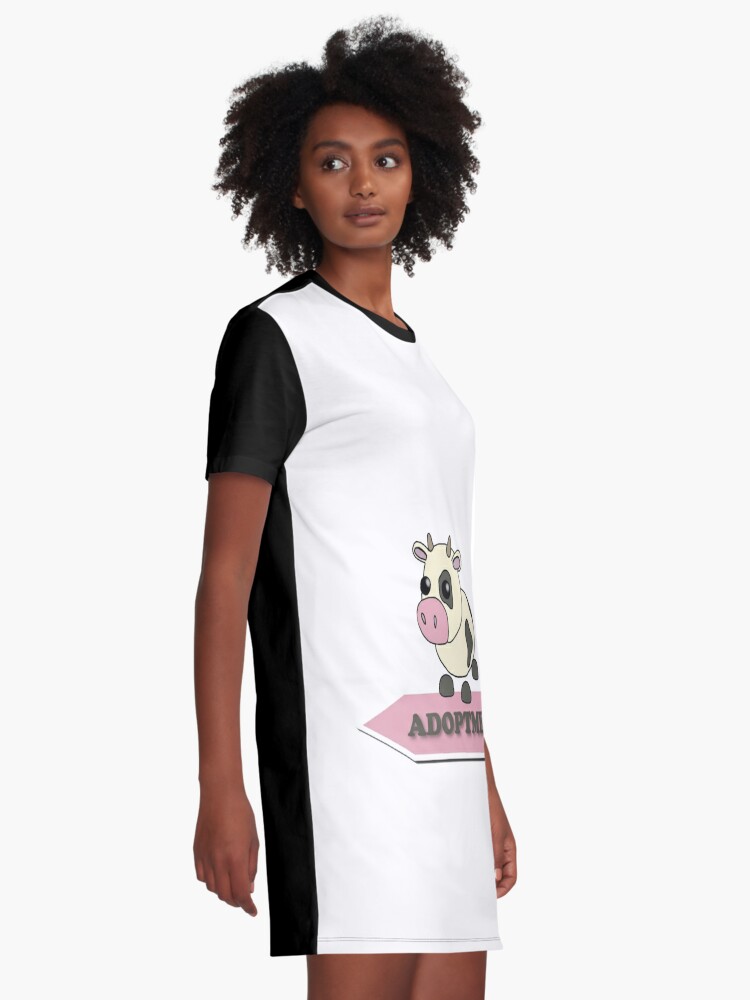 Cow Adopt Me Pet Roblox White Graphic T Shirt Dress By Totkisha1 Redbubble - roblox black and white dress