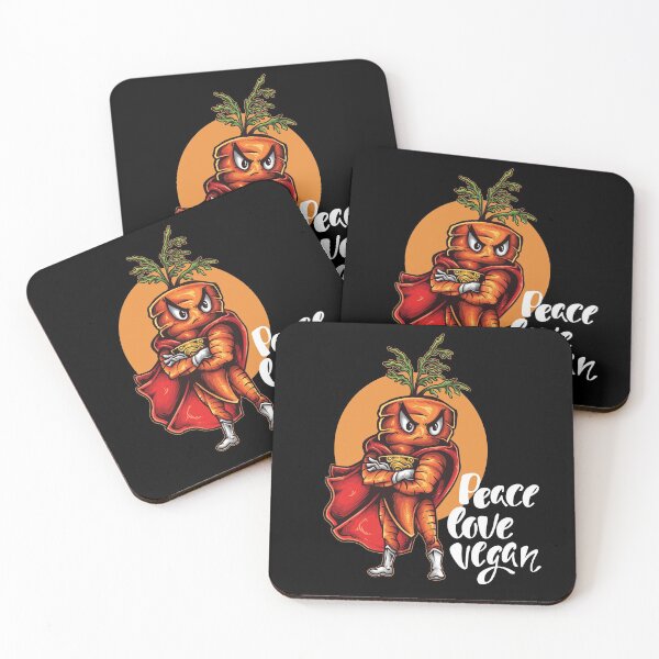Item preview, Peace Love Vegan Carrot Superhero Foodie Vegetable designed and sold by ProjectX23.