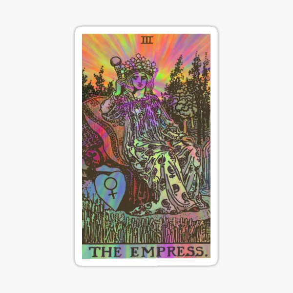 (High Resolution) The Empress - Psychedelic Rider Waite Tarot Card Sticker