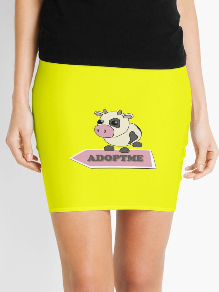Cow Adopt Me Pet Roblox Yellow Mini Skirt By Totkisha1 Redbubble - roblox yellow skirt