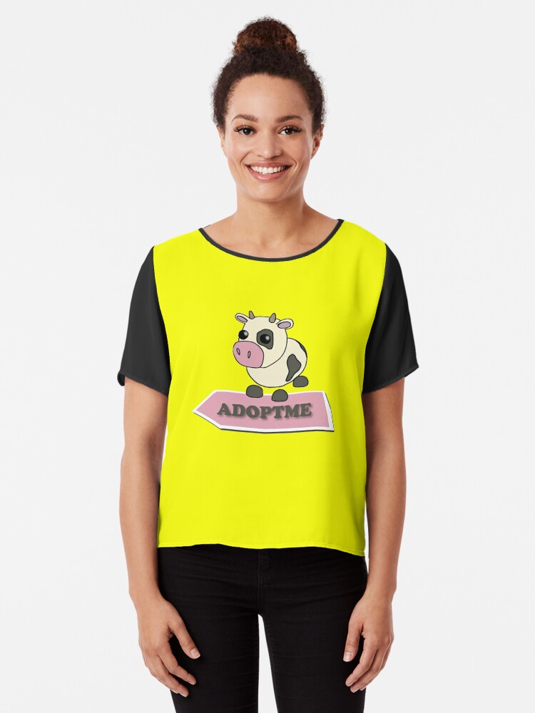 Cow Adopt Me Pet Roblox Yellow T Shirt By Totkisha1 Redbubble - roblox black and yellow shirt