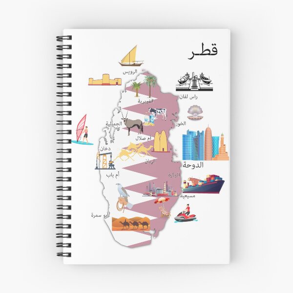 Item preview, خريطة دولة قطر مع اهم المعالم السياحية  واسماء أهم المدن والبلدات  designed and sold by mashmosh.