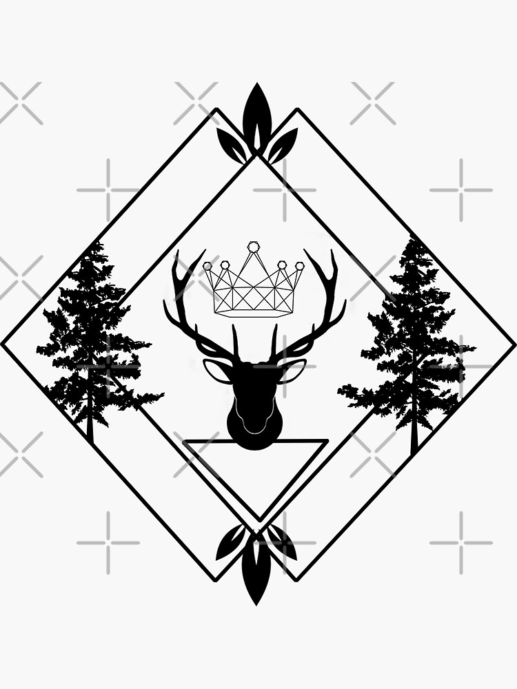 Throne Of Glass Stag Crown Forest Illustration Court Of Terrasen Sticker For Sale By 5983