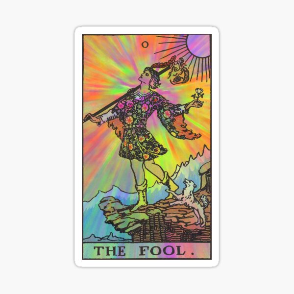 The Fool - Psychedelic Tarot Card Rider Waite Classic Sticker