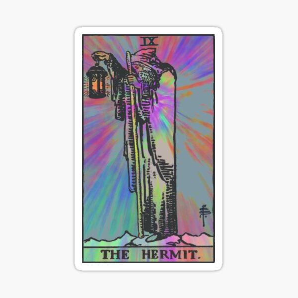 (High Resolution) The Hermit - Psychedelic Rider Waite Tarot Card Sticker
