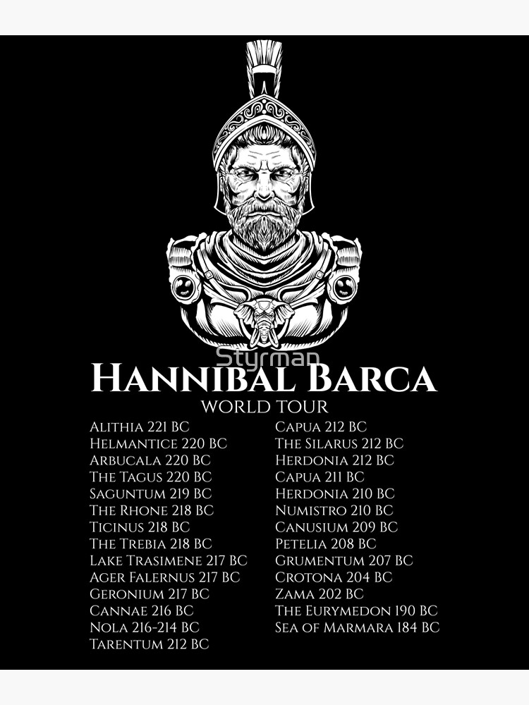Disover Hannibal Barca World Tour - Second Punic War - Carthaginian History Premium Matte Vertical Poster
