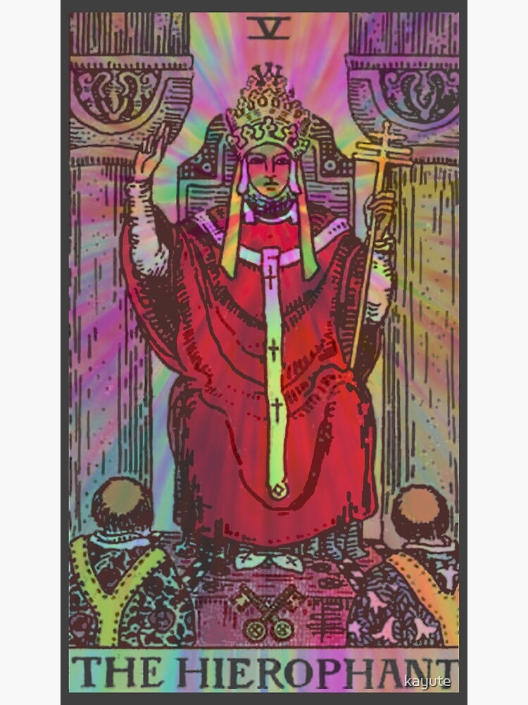 The Hierophant Rider Waite Tarot Card Trippy Tarot Psychedelic Graphic Tee