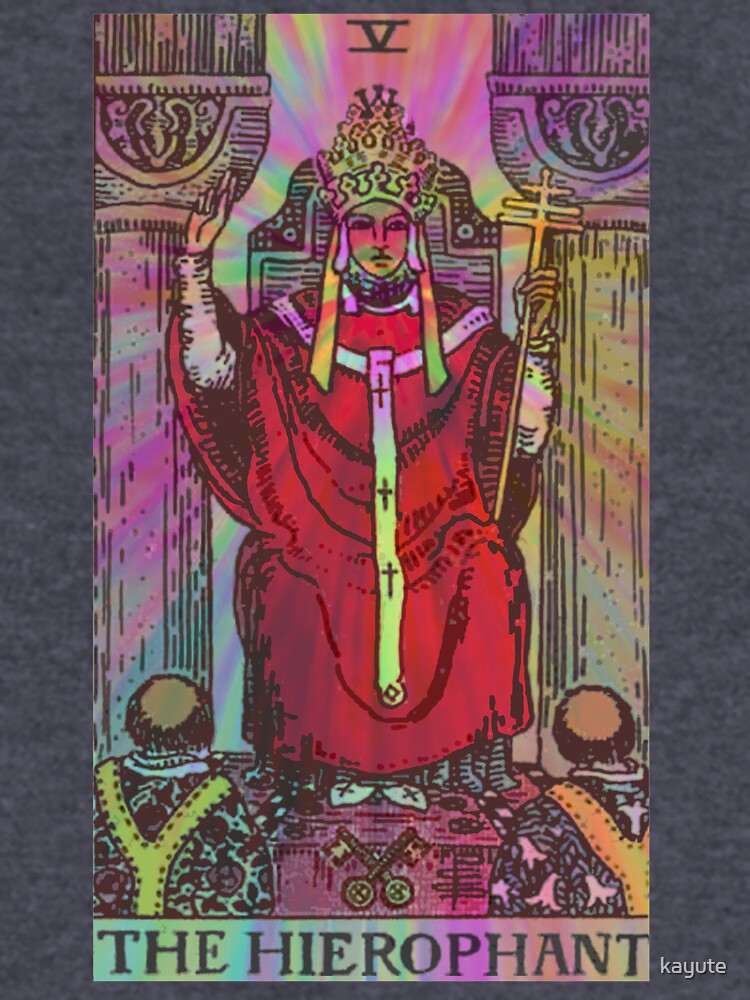 The Hierophant Rider Waite Tarot Card Trippy Tarot Psychedelic Graphic Tee