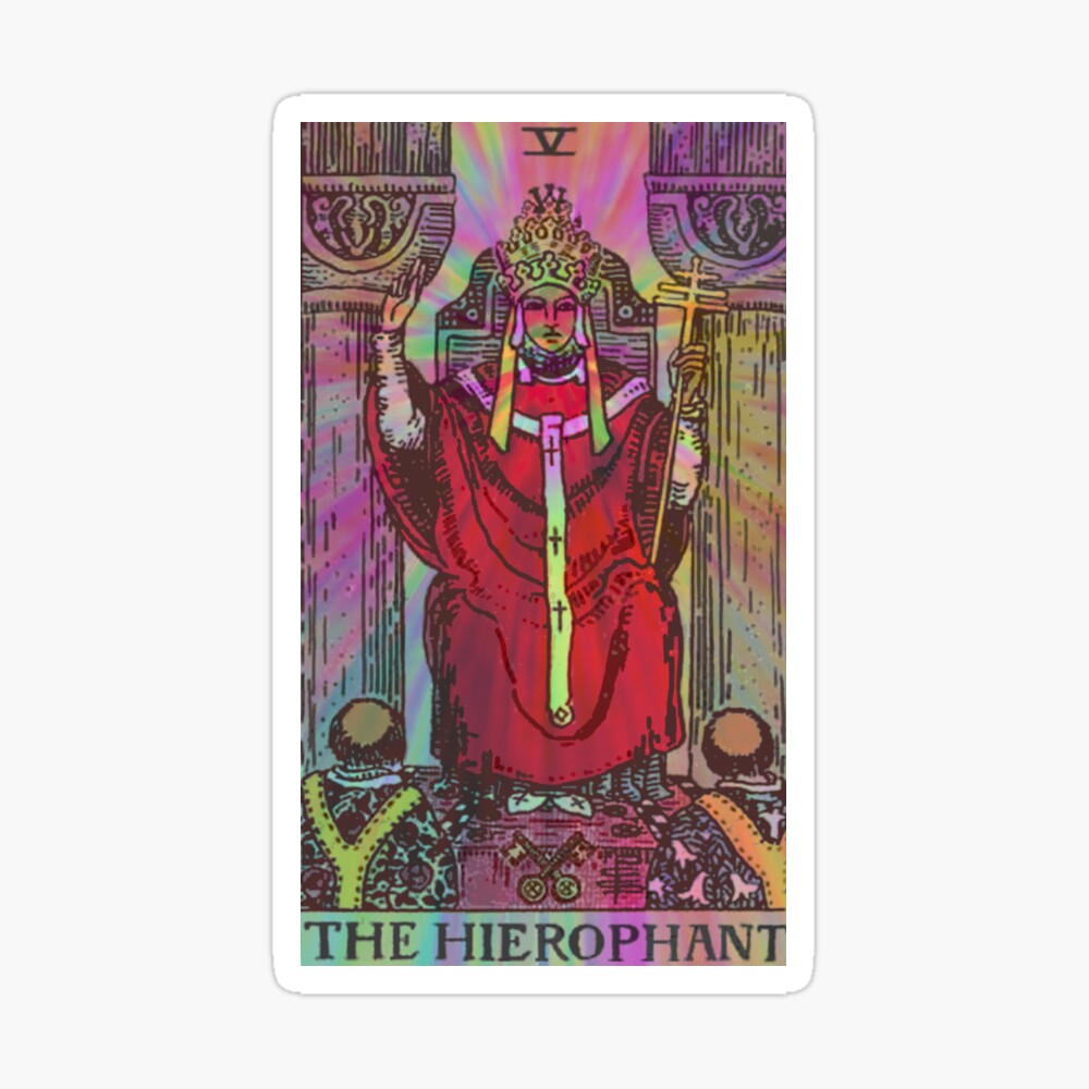The Hierophant Rider Waite Tarot Card Trippy Tarot Psychedelic Graphic Tee