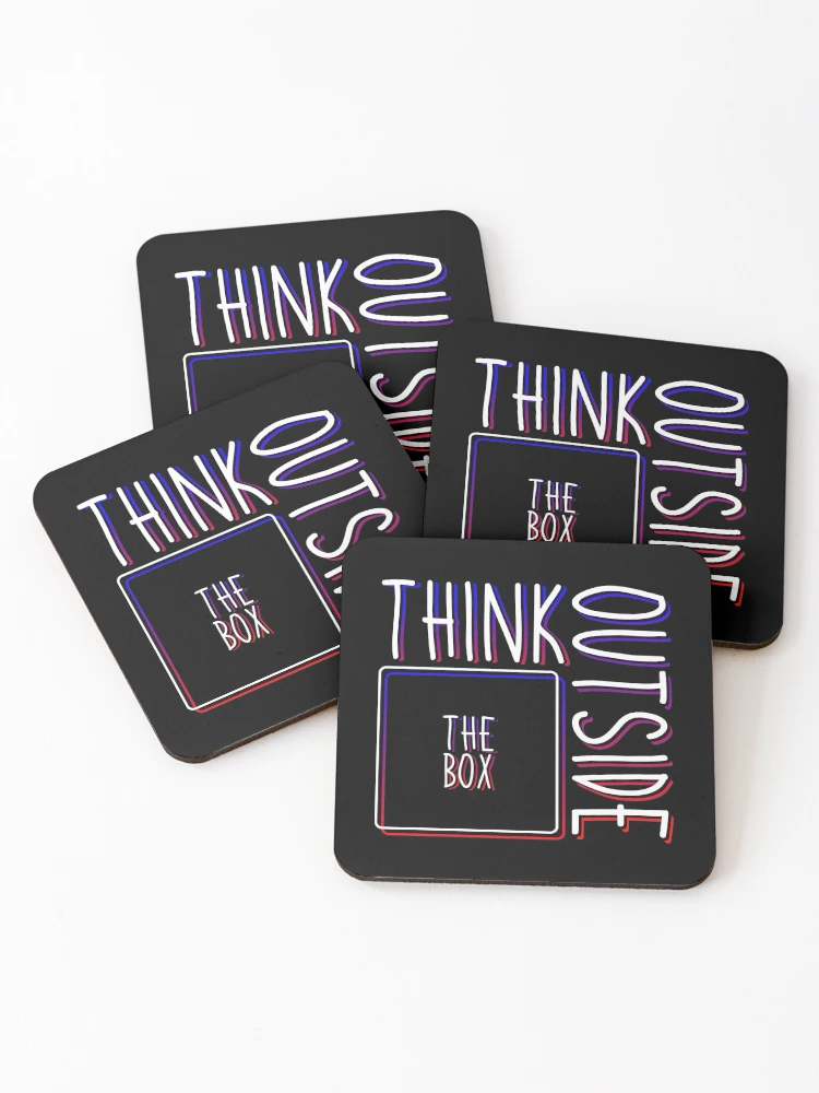 Thumbnail 1 of 5, Coasters (Set of 4), Think Outside The Box Colorful designed and sold by RADesigns21.