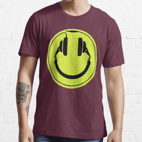 Funny Novelty Sweatshirt Jumper Top Headphone Smile Glow In The Dark 