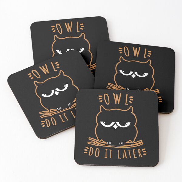 Item preview, Owl Do It Later | Perfect Cute Funny Owl Procrastination Gift Idea for Her for Him Vintage Retro designed and sold by Van-Tees.