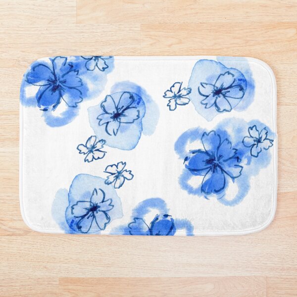 Artikelvorschau, Cool Cute Blue Aquarell handgemalte Blumenpunkte entworfen und verkauft von PatinaWorks.