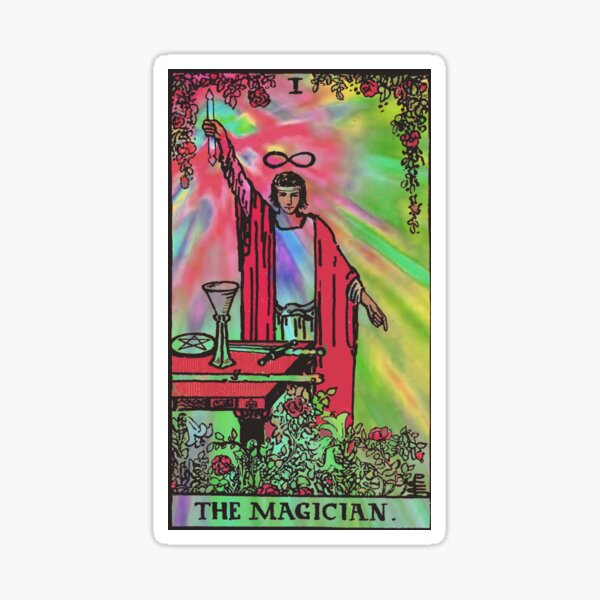 (High Resolution) The Magician - Psychedelic Rider Waite Tarot Card Sticker