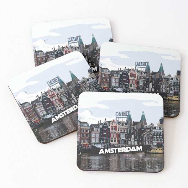Item preview, Amsterdam Skyline | City Skyline Illustration | Cool Amsterdam on A Cold Weather | Watercolour Effect designed and sold by Ainbowz-Artwork.