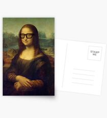 Hipster Glasses Mona Lisa - Leonardo da Vinci Postcards