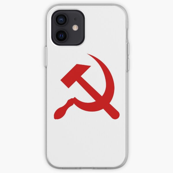 A red hammer and sickle design from the naval ensign of the Soviet Union iPhone Soft Case