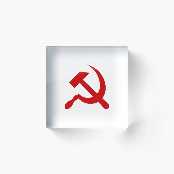 A red hammer and sickle design from the naval ensign of the Soviet Union Acrylic Block