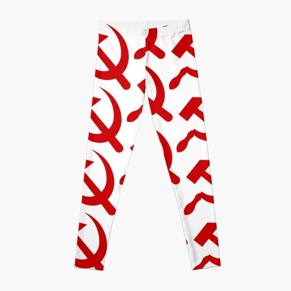 A red hammer and sickle design from the naval ensign of the Soviet Union Leggings