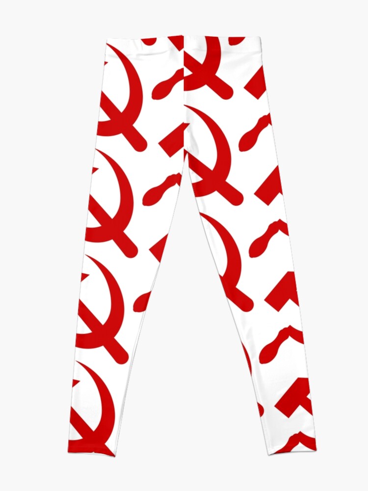 Alternate view of A red hammer and sickle design from the naval ensign of the Soviet Union Leggings