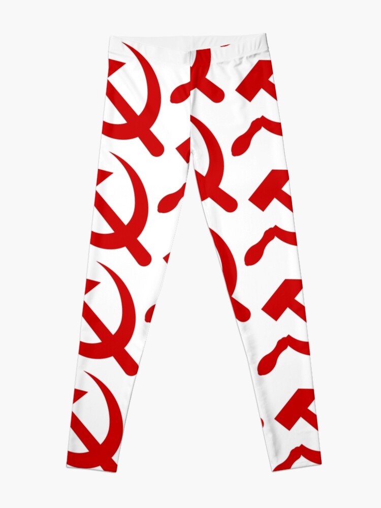 Alternate view of A red hammer and sickle design from the naval ensign of the Soviet Union Leggings