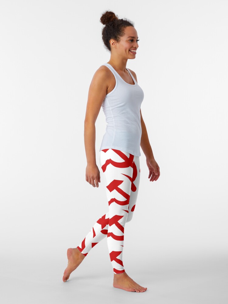 Alternate view of A red hammer and sickle design from the naval ensign of the Soviet Union Leggings