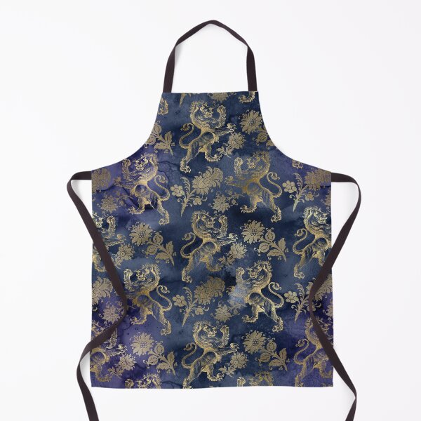 Item preview, Leones de oro y damascos sobre fondo azul. designed and sold by AnnieHochmann.