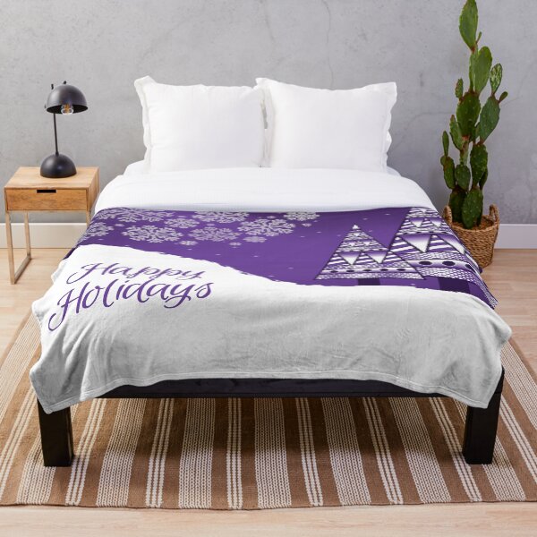 Item preview, Abstract Winter Holiday - Purple & White designed and sold by serenaking.