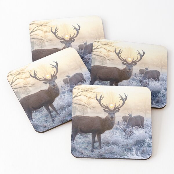 Item preview, Seasons Greetings winter stags designed and sold by Junkyardmax.